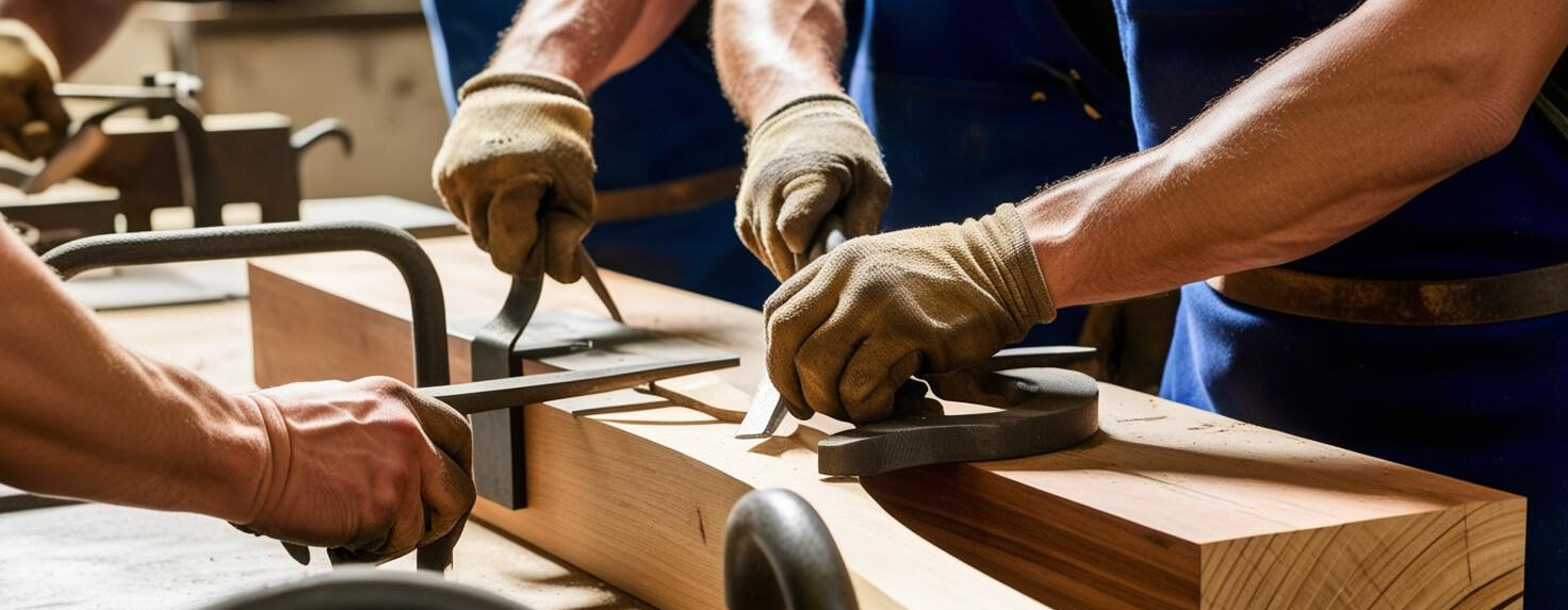 foto nitida senza logo azienda di ferro italiana che lavorano il legno